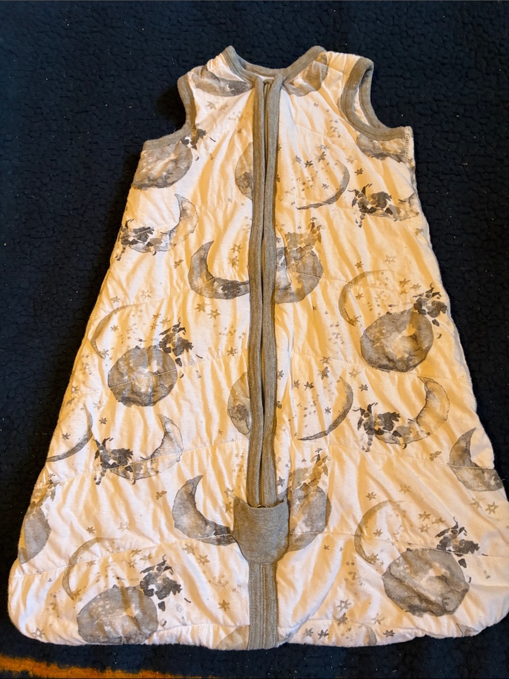 Burt's Bees Baby Sleep Sack in white with Light Gray Trim